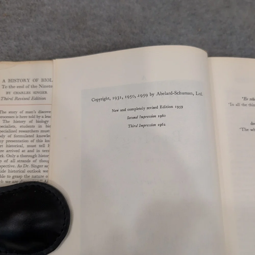 A History of Biology Charles Singer 1962 Revised Edition Hardcover Dust Jacket - Picture 4 of 10